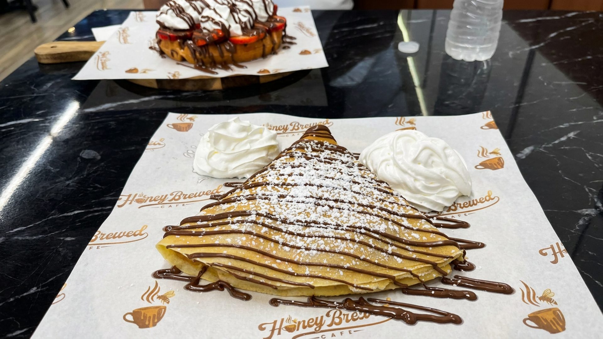 Crafted drinks, crepes, and sweet café fare